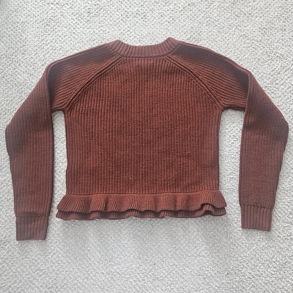 WILFRED Red Rust Brown Knit Sweater 100% Merino Wool XXS Aritzia - Picture 3 of 5